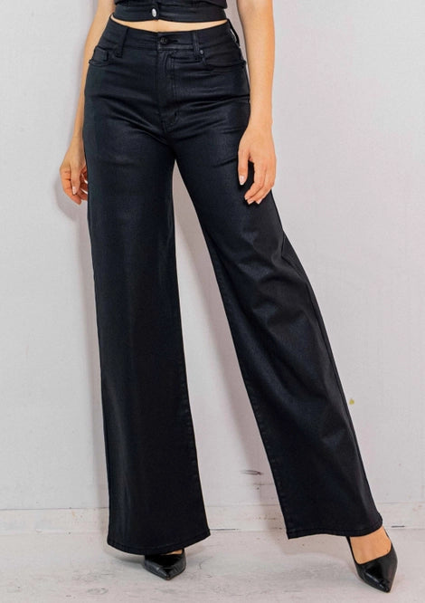 Coated Wide leg Jeans